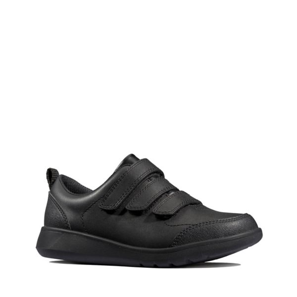 Clarks Girls Scape Sky Youth School Shoes Black | CA-9754801